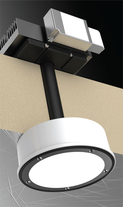 Chil-LED mounted through ceiling insulation